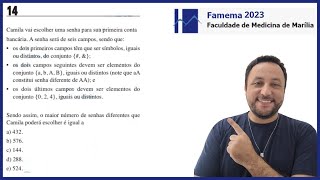 VESTIBULAR FAMEMA 2023  QUESTÃO 14  MATEMÁTICA [upl. by Stimson]