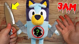 CUTTING OPEN HAUNTED BLUEY DOLL AT 3 AM WHATS INSIDE [upl. by Akcired]