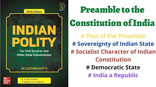 V9 Part 1 Preamble  Sovereignty Socialist Secular Indian Polity by M Laxmikanth for UPSCPSC [upl. by Oiraved]