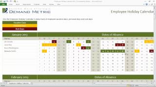 Employee Holiday Calendar Template 2013 [upl. by Learrsi12]