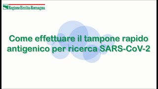 Come effettuare il tampone rapido antigenico per ricerca SARSCoV2 [upl. by Gnod]