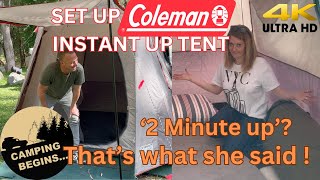 HOW TO Set up Coleman Instant Up Tent Instructions 4K [upl. by Mamie]