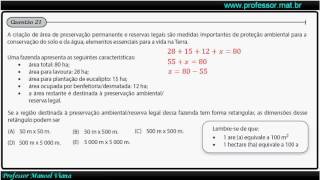 Prova de Matemática Vestibulinho da ETEC 1º Semestre 2016 Questão 21 [upl. by Tsnre222]