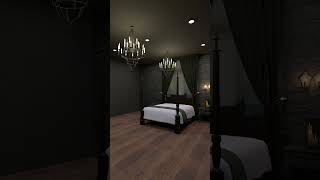 Bedroom inspired by Slytherin faculty  Harry Potter  Interior design [upl. by Yelda]