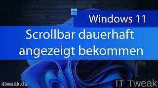 Windows 11  Scrollbar dauerhaft einblenden  anzeigen lassen [upl. by Afnin]