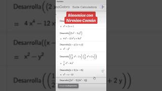 Geogebra Binomios con término común geogebra productosnotables [upl. by Ahsiugal]