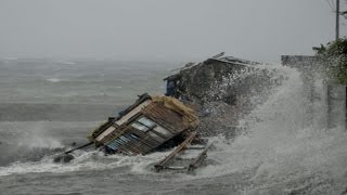 Powerful Typhoon Smashes Philippines [upl. by Ahsemit91]