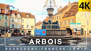 East of France🇫🇷 ARBOIS 4K Walking Tour Capital city of Vin Jaune amp Vin de paille [upl. by Ueihtam]