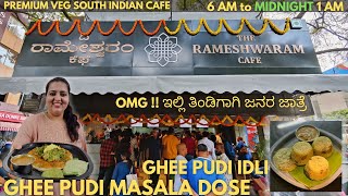 Experience The Rameshwaram Cafe Bengaluru  ghee pudi idli  masala dosa  South indian food review [upl. by Nasaj220]