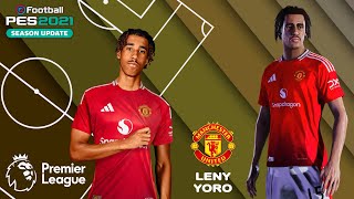 LENY YORO facestats Manchester United How to create in PES 2021 [upl. by Eluk]