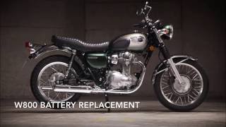 Kawasaki W800 battery replacement [upl. by Mihcaoj293]