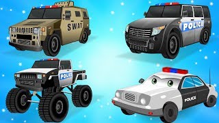 Police Car for Children  Kids Truck Videos  Police Vehicles for kids w Cars Garage [upl. by Attenehs]