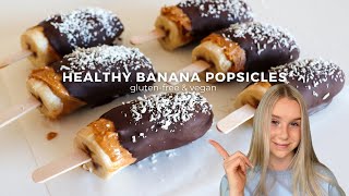 Healthy Banana Popsicles  3 ingredient Vegan amp Gluten free Summer Dessert [upl. by Gelya]