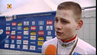 Mathieu van der Poel wereldkampioen veldrijden bij junioren in Koksijde [upl. by Frick184]