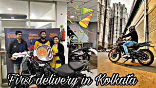 First delivery of Himalayan 450 in Kolkata  royal Enfield royalenfield [upl. by Irdua363]