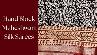 Maheshwari Silk Hand Block Sarees  Goldie Fashions [upl. by Ashman]