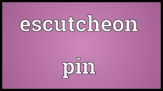 Escutcheon pin Meaning [upl. by Sula]