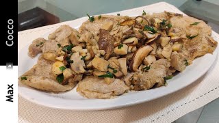 Scaloppine ai Funghi Porcini RICETTA SEMPLICE VELOCE e SFIZIOSA [upl. by Lucchesi]