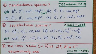 TRICK OF ISOELECTRONIC SPECIES 👉With NEET JEE questions 👍 [upl. by Eniortna]