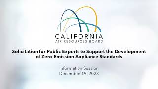 Public Expert Solicitation for ZeroEmission Appliance Standards [upl. by Sorips63]