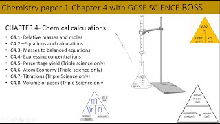 Chemistry paper 1 Chapter 4 Chemical calculations AQAGCSETriple amp combined sciencehigher [upl. by Piefer]