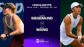 Laura Siegemund vs Wang Xiyu  2024 Hua Hin Round of 16  WTA Match Highlights [upl. by Kcirddet]