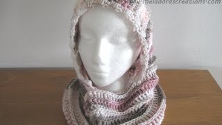 Hooded Cowl Crochet Tutorial  Riptide Hooded Cowl  Right Handed [upl. by Buerger]