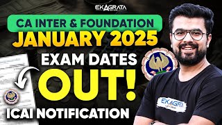 CA Exam January 2025 Exam Dates Announced  ICAI Notification Out🔥 [upl. by Maram699]