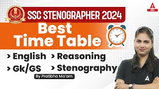 SSC Stenographer 2024  English Reasoning GKGS  Best Time Table By Pratibha Mam [upl. by Joao]