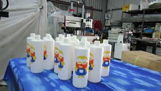 400Ces 自動對位套色，瓶子印刷。 silk screen auto colour registration for bottles [upl. by La]