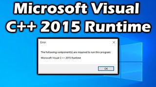 How to install the Microsoft visual C 2015 Runtime [upl. by Morell]