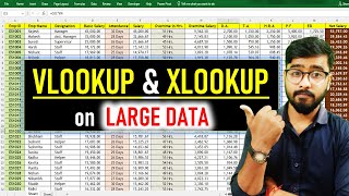 How To Apply VLOOKUP and XLOOKUP Formula on Large Data in Excel Hindi excel [upl. by Oringa]