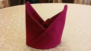 Napkin Folding  The Bishops Hat  Easy Napkin Folding Tutorial 1 [upl. by Adnik782]