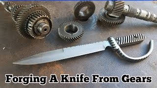 Forging A Knife From Gears  Trench Knife [upl. by Ailla]