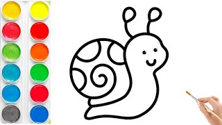 How to Draw a Cute Snail for Kids  Easy StepbyStep Tutorial [upl. by Akierdna]