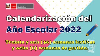 Calendarización del Año Escolar 2022 [upl. by Athalla32]