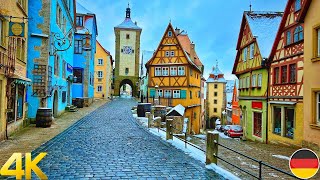 Rothenburg ob der Tauber walking tour 4K  The most beautiful Medieval town in Germany [upl. by Einnal]