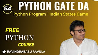 PYTHON  Python Program  Indian States Game  Ravindrababu Ravula [upl. by Goldston436]