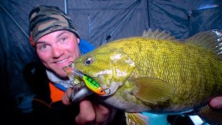 HyperGlide Winter Smallmouth Bass Manitoba Northern Region [upl. by Drazze]