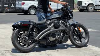 Harley Nightster with the original Freedom Performance Radical Radius Motorcycle Aftermarket Exhaust [upl. by Rehpitsirhc430]