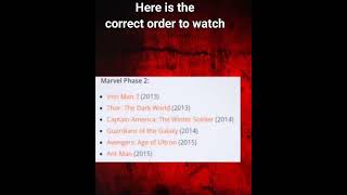 Correct TIMELINE for MCU movies to watch mcu marvelcomics marvel avengers [upl. by Reamy]