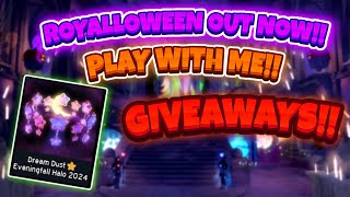 PLAY ROYALE HIGH WITH ME GIVEAWAYS amp MORE Royalloween Update 2024 Eveningfall ⭐ FREE ITEMS [upl. by Synn]