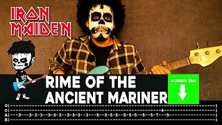 【IRON MAIDEN】 Rime Of The Ancient Mariner  cover by Cesar  LESSON  BASS TAB [upl. by Samuella370]