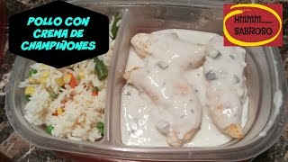 POLLO CON CREMA DE CHAMPIÑONES [upl. by Wymore77]