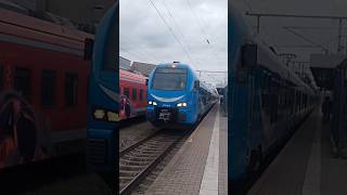 Der Stadler Flirt 3 Arverio Bayerm Als RE 96 nach München Hbf in Buchloe aus mit LichtgrußMakro [upl. by Ahsait]