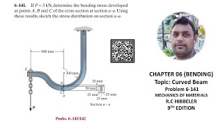 6141  Bending Stresses in Curved Beam  Mechanics of Materials RC Hibbeler [upl. by Etnor]