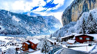 Lauterbrunnen Switzerland 4K 🇨🇭 The MOST Beautiful Village in Winter ❄️️ [upl. by Blakeley]