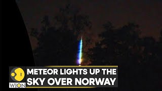 Meteor lights up the sky over Norway Spectacular sight of meteors burning up in the atmosphere [upl. by Atniuqal]