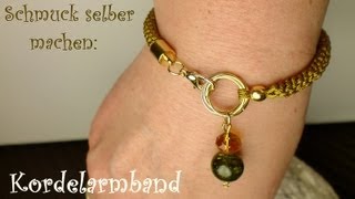 Schmuck selber machen Kordel Armband mit Charm [upl. by Oilut]