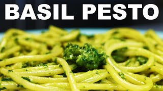 Basil pesto alla Genovese  knife or mortar amp pestle method [upl. by Ardnohsed42]